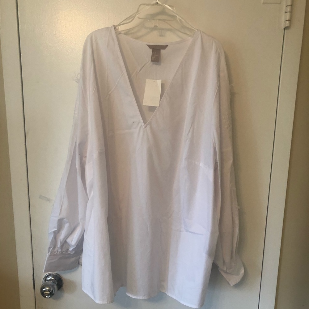 Plus size white H&M blouse